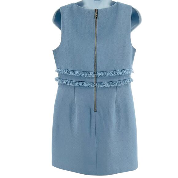 Eliza J Baby Blue Fringe Bodice Sleeveless Career Party Sheath Dress 10P - Picture 4 of 11